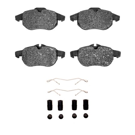 Dynamic Friction Co 5000 Advanced Brake Pads - Low Metallic and Hardware Kit, Long Pad Wear, Front 1551-0972-01